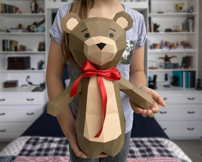 Teddy bear gift DIY paper project